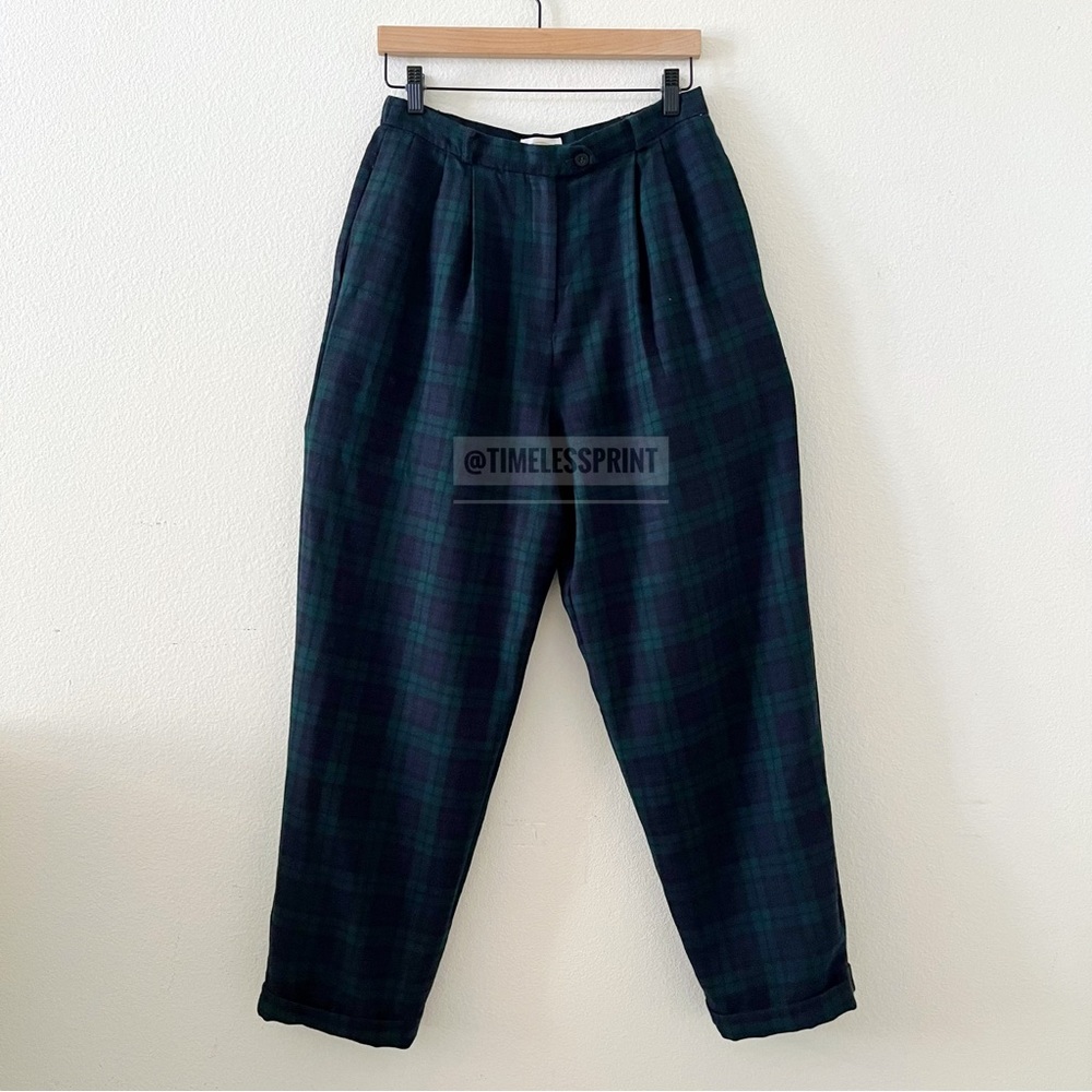 Talbots Green/Blue/Black Plaid Pants - Picture 2 of 4